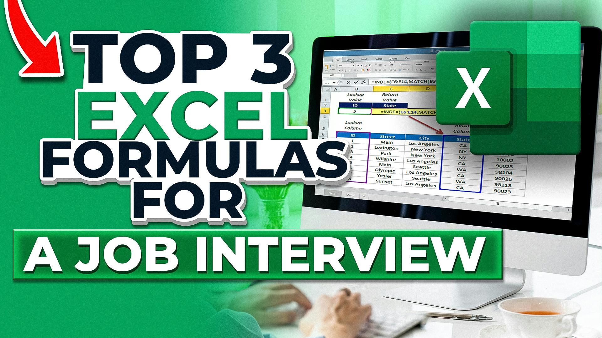 Top 3 Excel Formulas for Job Interviews (4K UHD)